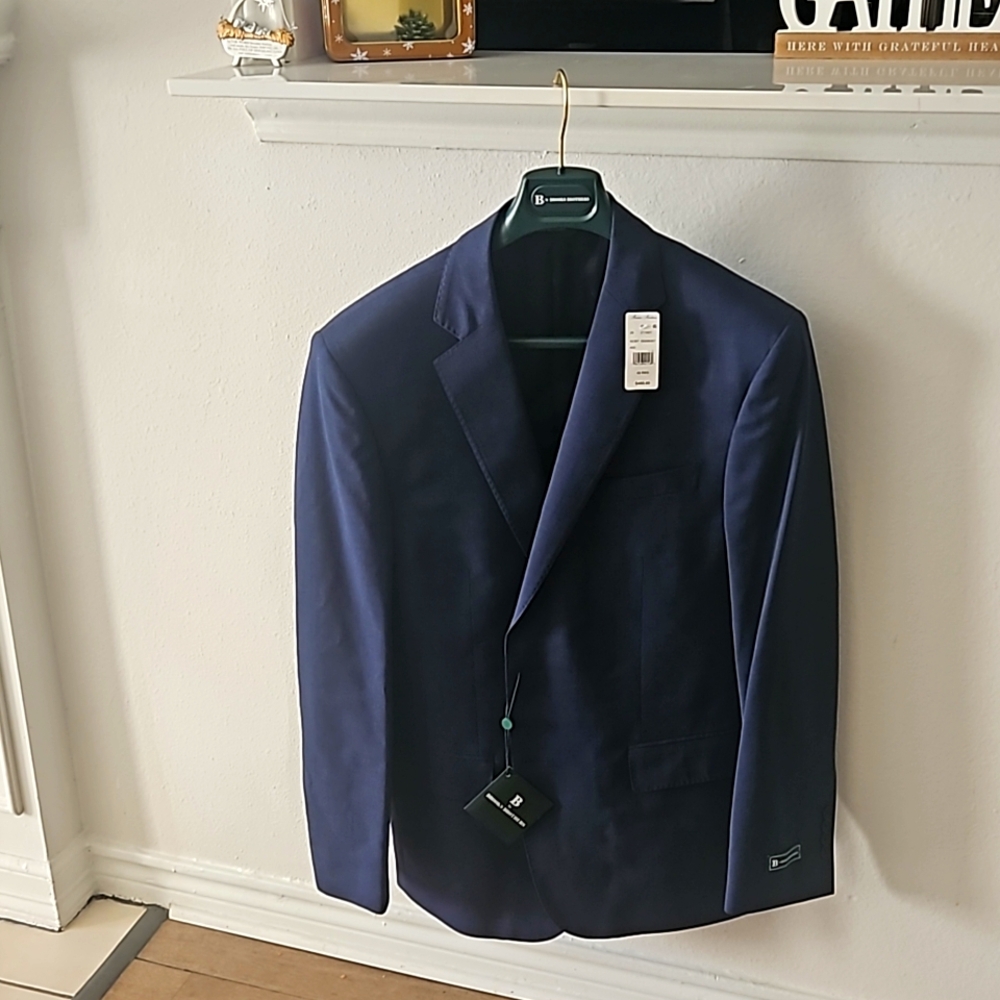 New Brooks Brothers Men's Suit jacket,42 Regular, Navy
